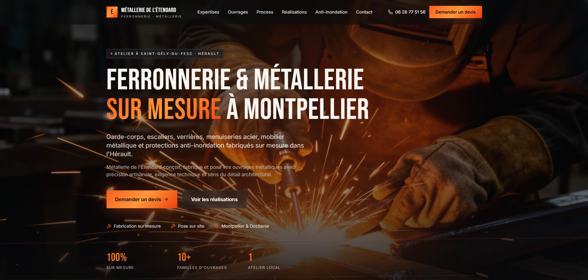 Aperçu desktop du site Metallerie de l'Étendard